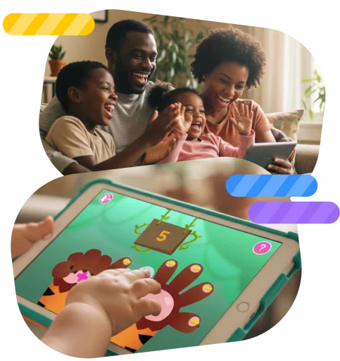Family playing together with Smart Tales